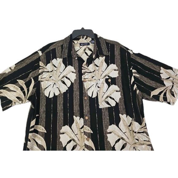 Puritan ~Men's Size L~ Brown/Black Hawaiian Button Up Casual Shirt Short Sleeve. - Picture 10 of 10